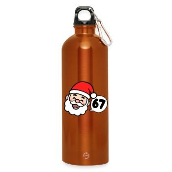 Santa says 67 - Water Bottle with carabiner 750 ml - burnt orange - Front