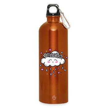 Cloud Wreath Rain Love - Water Bottle with carabiner 750 ml - burnt orange - Front