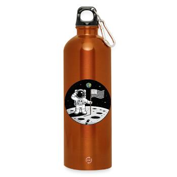Astronaute Breton Fierté BZH Humour Spatial Gwenn - Gourde en inox avec mousqueton 750 ml - orange - Devant