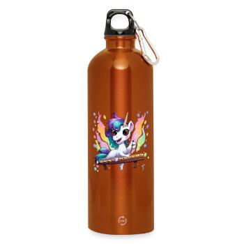 Regenbogen Einhorn Klangzauber - Trinkflasche mit Karabiner 750 ml - Orange - Vorne