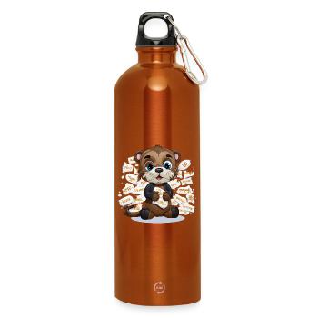 Apprendre la loutre avec le chaos du papier - Gourde en inox avec mousqueton 750 ml - orange - Devant