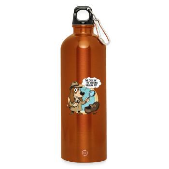 Detective Dog and Missing Toy - Water Bottle with carabiner 750 ml - burnt orange - Front
