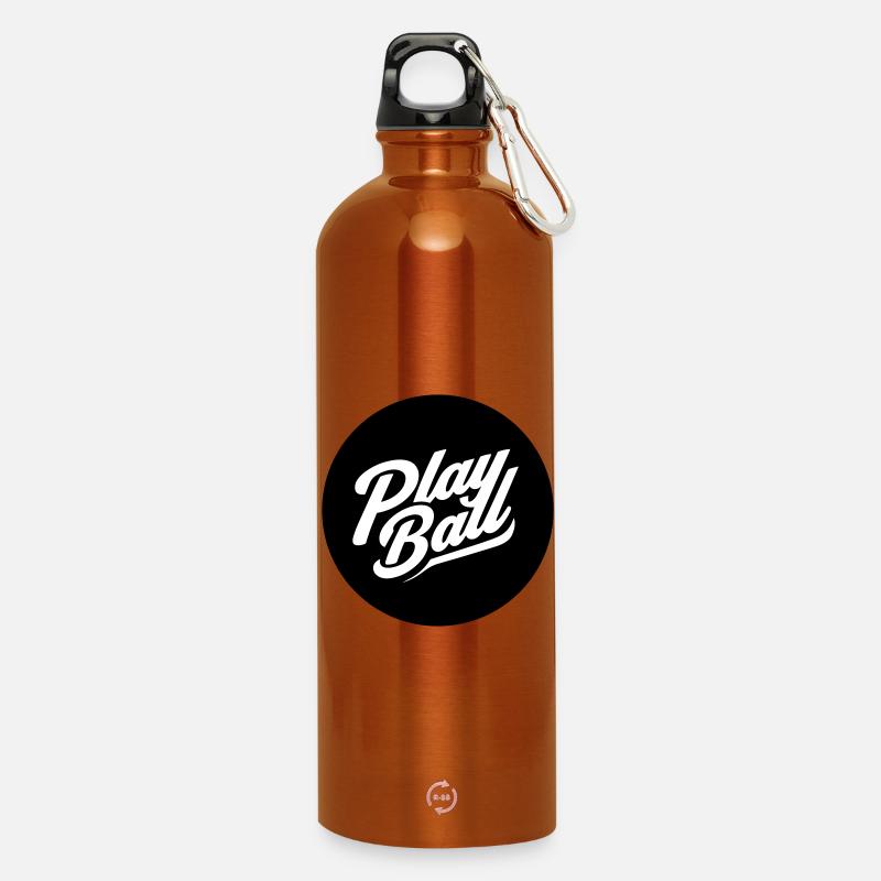 Play Ball Vintage Script - Water Bottle with carabiner 750 ml - burnt orange