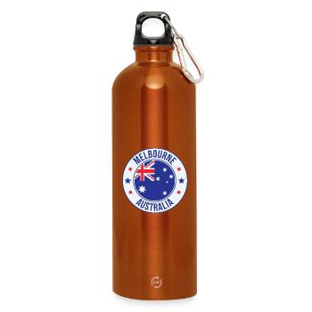 Melbourne Flaggenkreisabzeichen - Trinkflasche mit Karabiner 750 ml - Orange - Vorne