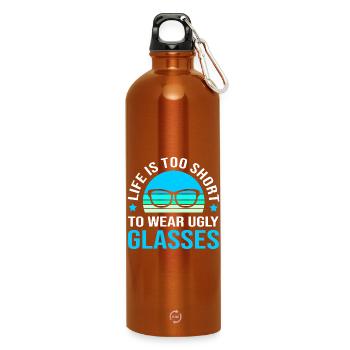 Optician Ophthalmologist Optics - Water Bottle with carabiner 750 ml - burnt orange - Front