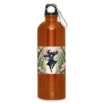 Héroïne de bambou sur le chemin des cerisiers en fleurs - Gourde en inox avec mousqueton 750 ml - orange - Devant