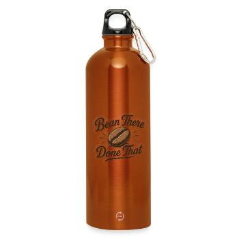 Bean there Done that - Coffee Saying Funny Bean - Water Bottle with carabiner 750 ml - burnt orange - Front