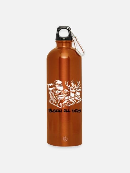Glacière Père Noël – Traîneau toute la journée - Gourde en inox avec mousqueton 750 ml - orange