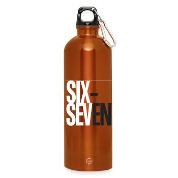 Sechs- und Sieben-Überlappungstypografie - Trinkflasche mit Karabiner 750 ml - Orange - Vorne