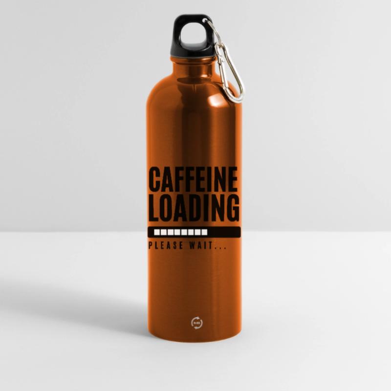 Caffeine Loading Please Wait Water Bottle with carabiner 750 ml
