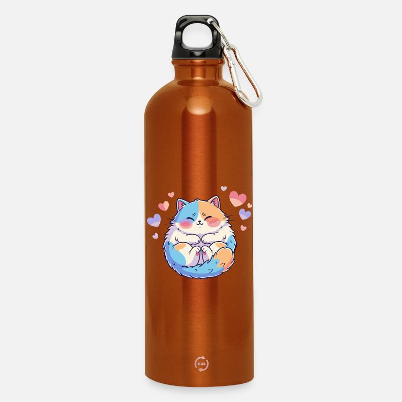Pastellkätzchen Kuschelherz - Trinkflasche mit Karabiner 750 ml - Orange