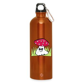 Champignon clin d’œil avec chapeau rouge - Gourde en inox avec mousqueton 750 ml - orange - Devant