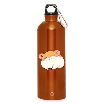 Sleeping hamster - Water Bottle with carabiner 750 ml - burnt orange - Front