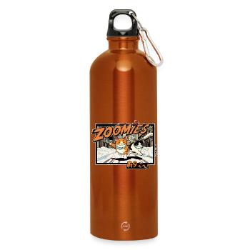 Anime Katzen im Schnee - Trinkflasche mit Karabiner 750 ml - Orange - Vorne