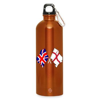 City of London & Great Britain Flags - Water Bottle with carabiner 750 ml - burnt orange - Front