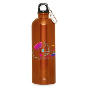 Globale Intelligenz - Trinkflasche mit Karabiner 750 ml - Orange - Vorne
