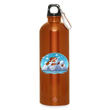 Cloud Island by the Sea - Water Bottle with carabiner 750 ml - burnt orange - Front