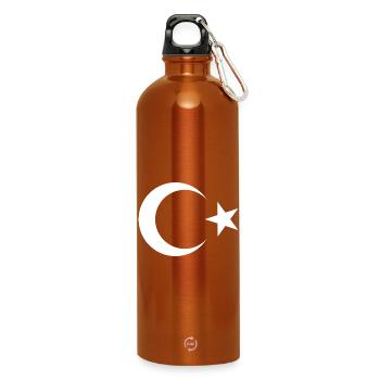 TÜRKEI TÜRKIYE TÜRKISCHE Europa Sport Fan - Trinkflasche mit Karabiner 750 ml - Orange - Vorne