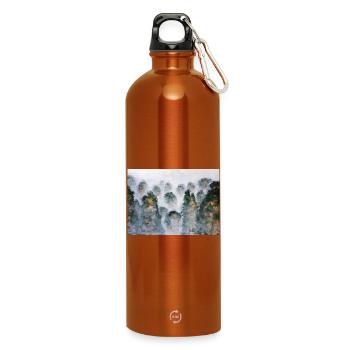 Mystical Forest Thailnad Mountains Watercolors - Water Bottle with carabiner 750 ml - burnt orange - Front