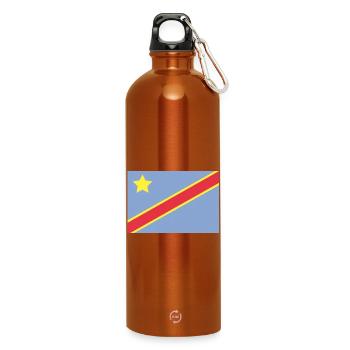 Drapeau du Congo - Gourde en inox avec mousqueton 750 ml - orange - Devant