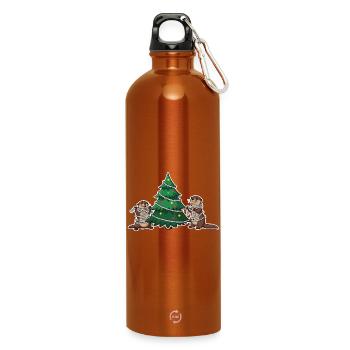 Otter Weihnachten Weihnachtsbaum - Trinkflasche mit Karabiner 750 ml - Orange - Vorne