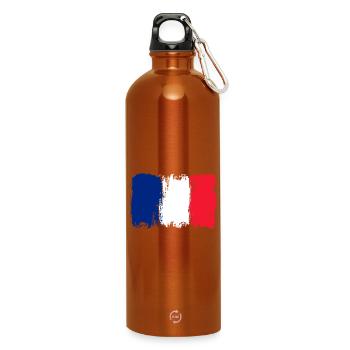 Bleu Blanc Rouge Pinselfahne - Trinkflasche mit Karabiner 750 ml - Orange - Vorne