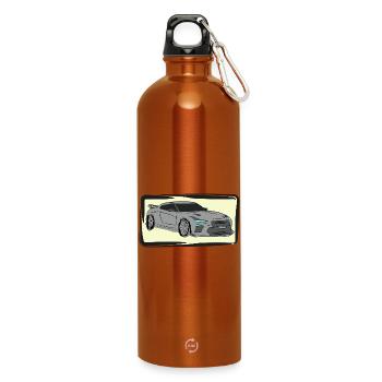 Silhouette néon de voiture de sport - Gourde en inox avec mousqueton 750 ml - orange - Devant