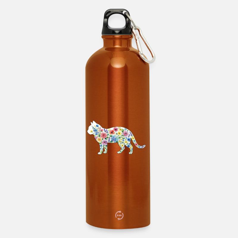 Frühlingskatze - Trinkflasche mit Karabiner 750 ml - Orange
