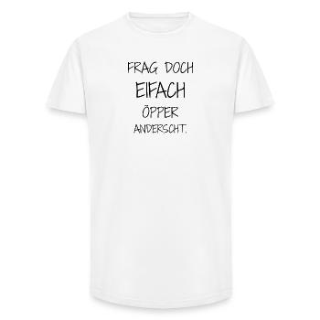 Design affirmatif – ironie pour les mamans - T-shirt coupe longue homme - blanc - Devant - AI Model Male 185 light (185cm)
