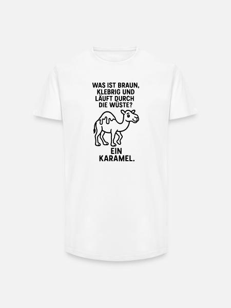 karamel karamell kamel wüste kinder witz - Long Fit Männer T-Shirt - Weiß