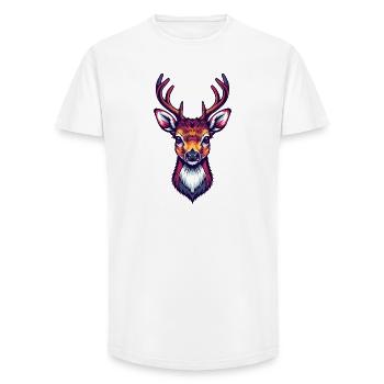 Deer Head Cool Cute - Long Fit Men's T-Shirt - white - Front - AI Model Male 185 light (185cm)