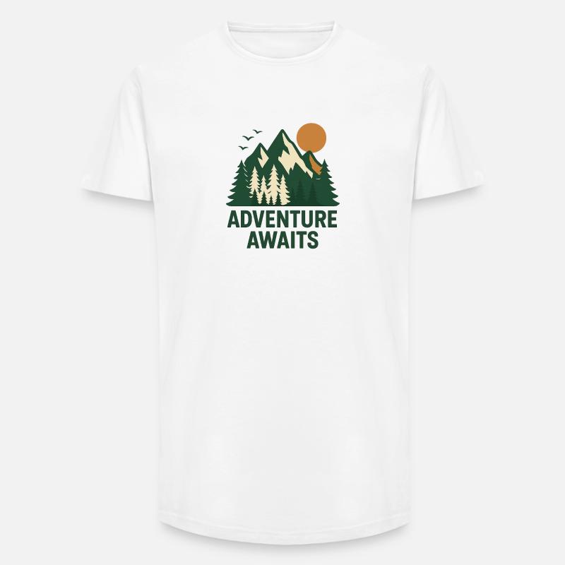 Abenteuerwald Berglandschaft - Long Fit Männer T-Shirt - Weiß