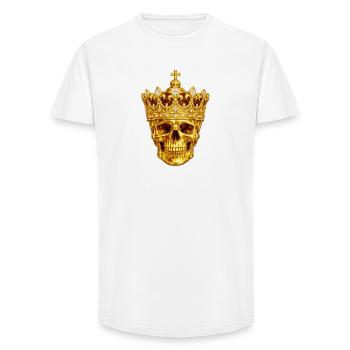 Golden Skull Crown - Long Fit Men's T-Shirt - white - Front - AI Model Male 185 light (185cm)