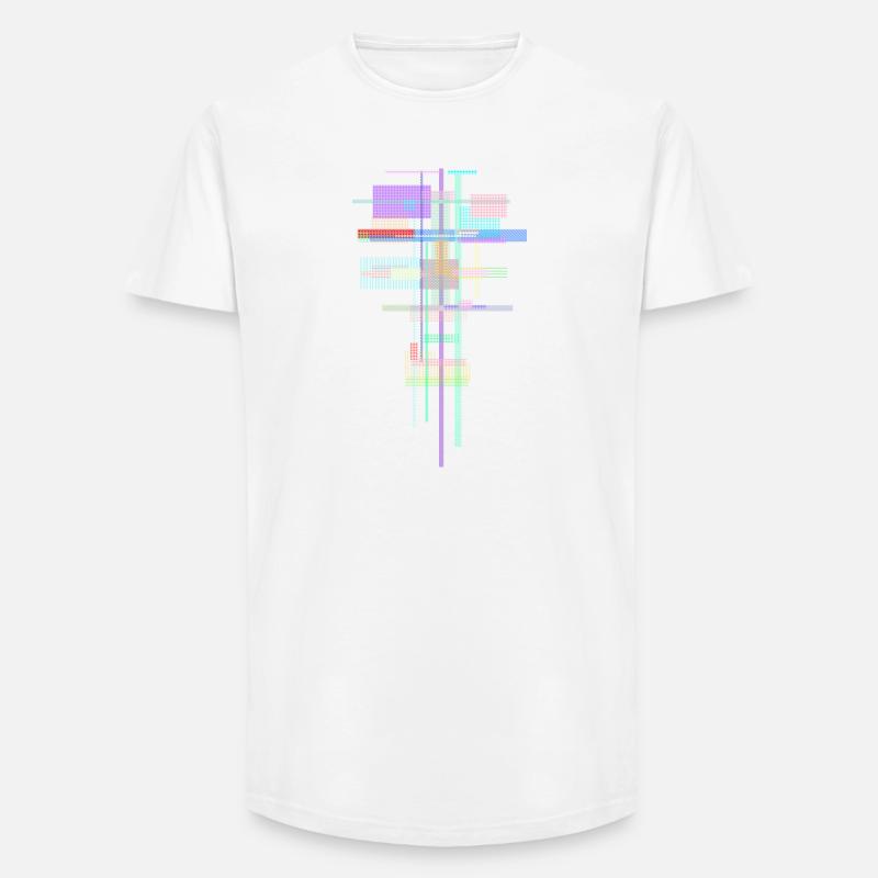 Pattern Abstract - Space Architecture - Long Fit Men's T-Shirt - white