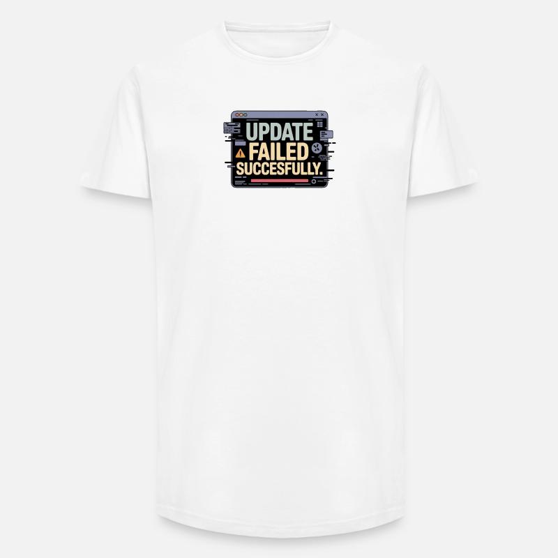 update-failed-successfully - Long Fit Männer T-Shirt - Weiß