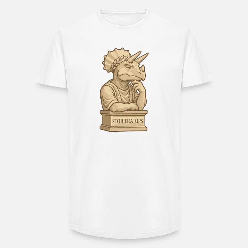 Stoiceratops - Long Fit Men's T-Shirt - white