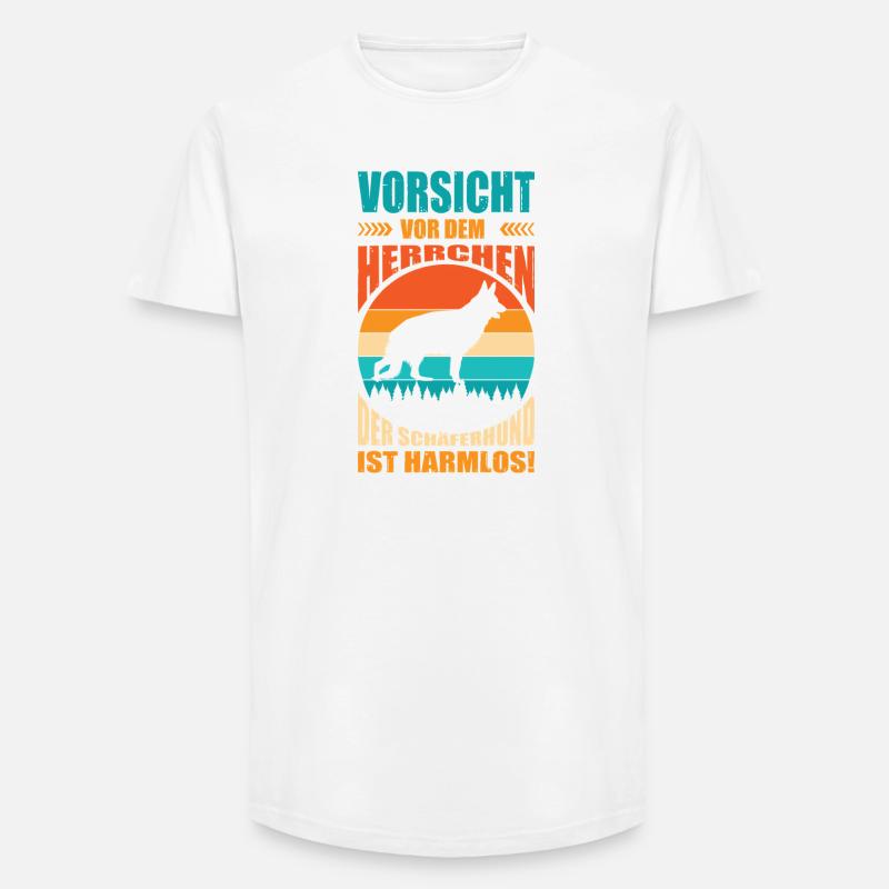 Schäferhund Geschenke Hund Herrchen Gassi - Long Fit Männer T-Shirt - Weiß