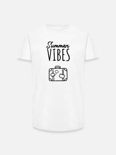 Summer Vibes Travel Suitcase - Long Fit Men's T-Shirt - white