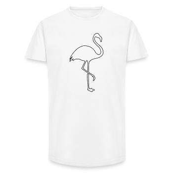 Flamingo Silhouette Sommer Sonne Strand - Long Fit Männer T-Shirt - Weiß - Vorne - AI Model Male 185 light (185cm)