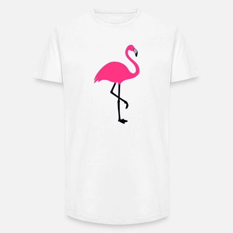 Flamingo Sommer Sonne Strand - Long Fit Männer T-Shirt - Weiß