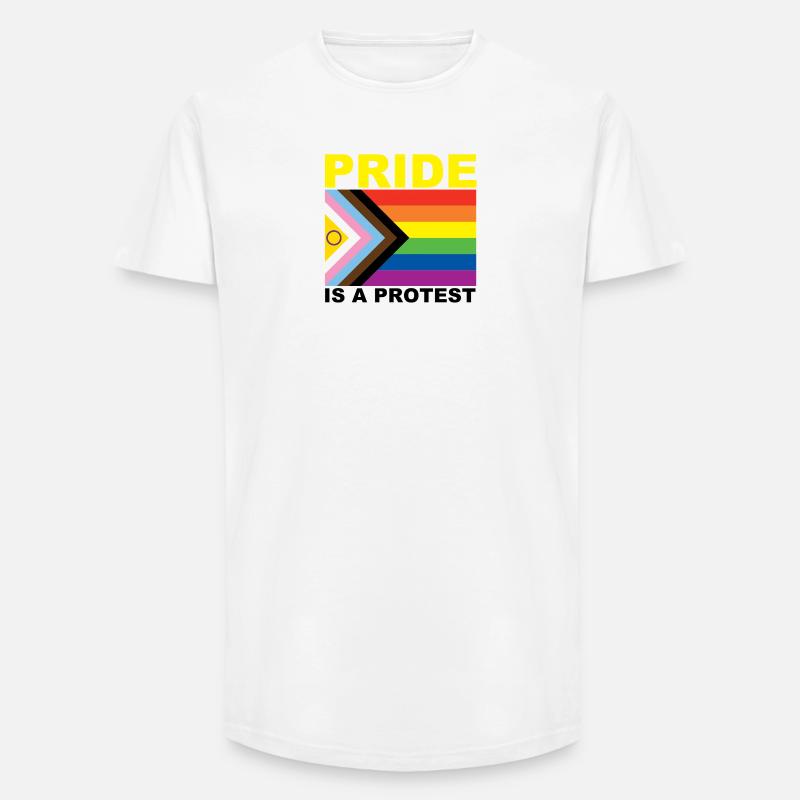 Pride is a Protest - Long Fit Männer T-Shirt - Weiß