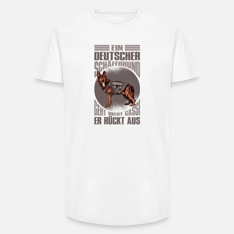Schäferhund Geschenke Hund Herrchen Gassi - Long Fit Männer T-Shirt - Weiß