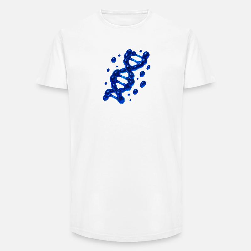 3D DNS Helix Molekül Blau - Long Fit Männer T-Shirt - Weiß