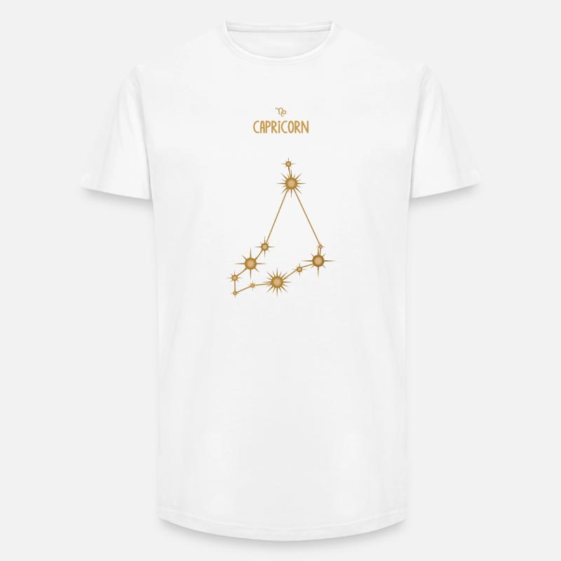 Steinbock Sternzeichen Sternbild Sternbild Golden - Long Fit Männer T-Shirt - Weiß