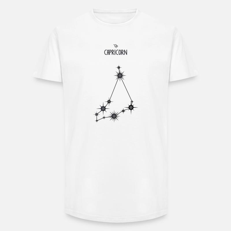 Steinbock Sternzeichen Sternbild Schwarz & Grau - Long Fit Männer T-Shirt - Weiß