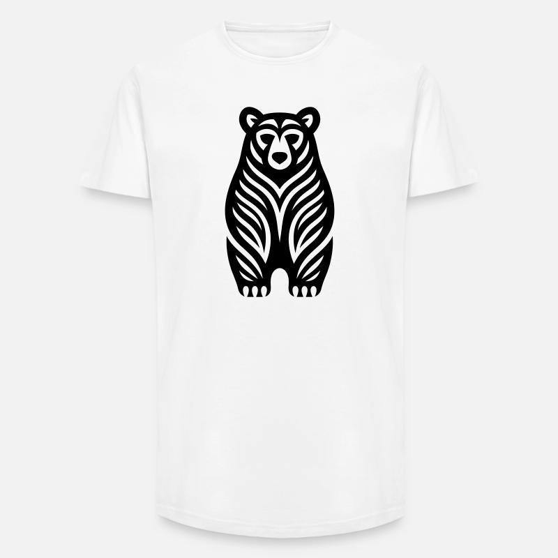 Just a Black Bear #4 | N-imal_Wears - Long Fit Männer T-Shirt - Weiß