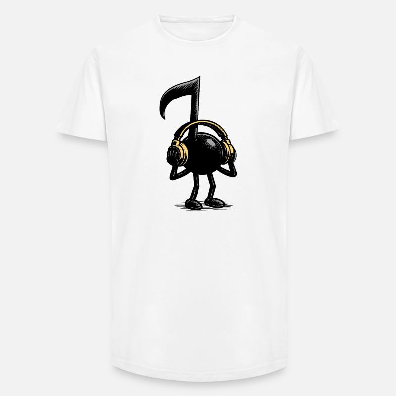 musical note - Long Fit Men's T-Shirt - white
