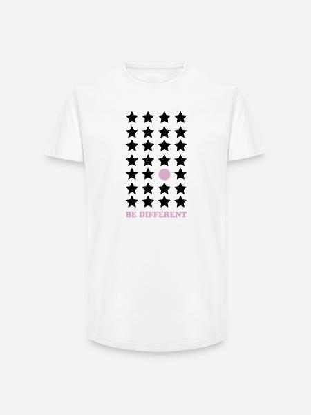 Sois différent – Pastel Point Sois différent - T-shirt coupe longue homme - blanc