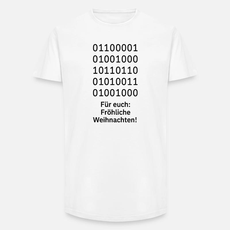 Binary Code Weihnachtszauber - Long Fit Männer T-Shirt - Weiß