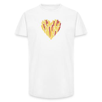 Heart Fries - Long Fit Men's T-Shirt - white - Front - AI Model Male 185 light (185cm)